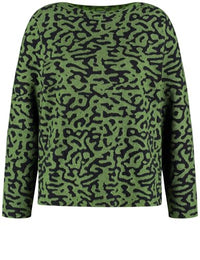 Thumbnail for Samoon Damen Pullover mit Animal-Jacquard Langarm Gemustert, Animal-Print Treetop Green Gemustert 50 im Sale