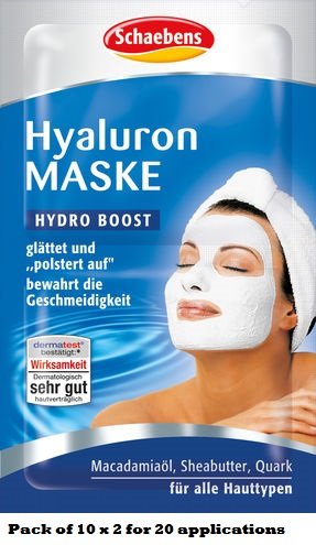 Schaebens Hyaluron-Maske – 10er-Packung – 10 x 2 x 5 ml für 20 Anwendungen im Sale