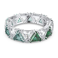 Thumbnail for Swarovski Ortyx Cocktail Ring, Trilliant-cut Crystals, Green, Rhodium-plated on Sale