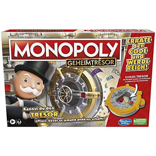 Monopoly Secret Safe Board Game for children ages 8 and up, family game for 2–6 players, includes safe on sale