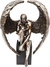 Thumbnail for Kare Design Decorative Object Nude Sad Angel, Bronze, Handmade, Decorative Figure, Angel Design, Living Room Decoration, for Shelves, Wooden Base, 26x18x11cm (H/W/D) on Sale
