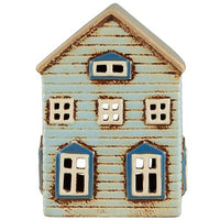 Thumbnail for B Laursen Lichthaus THORSHAVN für Teelicht HELLBLAU 16 cm Haus Teelicht Keramik im Sale