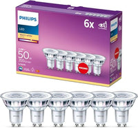 Thumbnail for Philips LED Classic GU10 Lampen 6-er Pack (50 W), Reflektor LED Spots mit warmweißem Licht, energiesparende Lampen mit langer Nutzlebensdauer im Sale