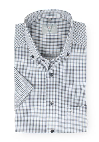 Marvelis shirt Comfort Fit short sleeve beige/blue checked 7038.52.21, collar size/ on sale
