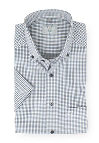 Thumbnail for Marvelis shirt Comfort Fit short sleeve beige/blue checked 7038.52.21, collar size/ on sale
