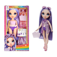 Thumbnail for Rainbow High Swim & Style - Violet (Lila) - 28 cm Große Puppe mit Schimmerndem Pareo, auf 10+ Arten zu tragen - Ausziehbarer Badeanzug, Sandalen, Spielzubehör - Spielzeug - Ideal für 4 bis 12 Jahre im Sale