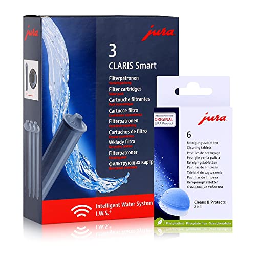 Jura 71794 + 62715 Kombi-Pack, Claris Filterpatrone Smart (3er-Pack) + 6er Reinigungstabletten im Sale