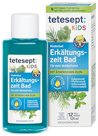 Thumbnail for tetesept Kids Erkältungszeit Bad – Kinderbad für die kalte Jahreszeit mit 4 ätherischen Ölen – Wohltuender Badezusatz zur Entspannung und Durchwärmung – 1 x 125 ml