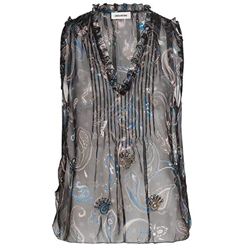 ZADIG & VOLTAIRE Top THYM Print Paisley schwarz im Sale
