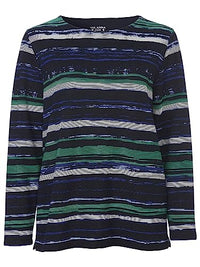 Thumbnail for Via Appia Due Damen Modisches Sweatshirt mit gestreiftem, abstraktem Muster im Sale