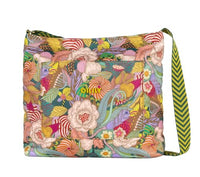 Thumbnail for Oilily Rosel Reversible Shoulder Bag Striped Flowers Farbe Decadent Chocolate im Sale