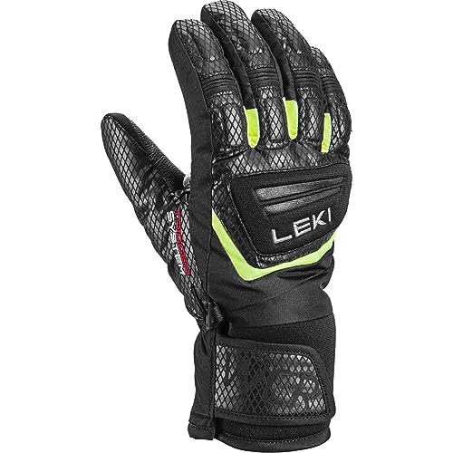 LEKI Kinder WCR Team 3D Handschuhe, Black-Ice Lemon, im Sale