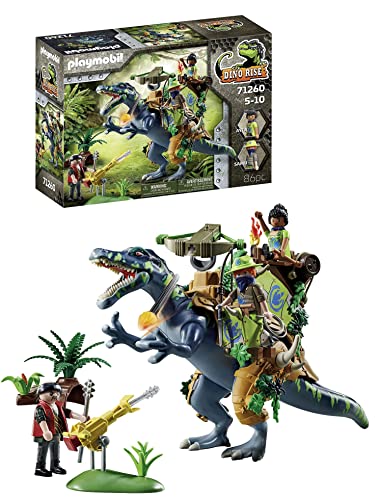 PLAYMOBIL Dino Rise 71260 Spinosaurus, Dinosaur with Removable Armor and Large Swiveling Cannon, Toy for Children Ages 5 and Up on Sale