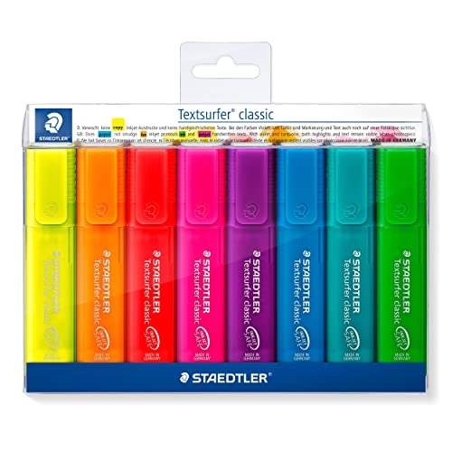 STAEDTLER 364 P WP8 Textsurfer classic rainbow colours Textmarker Promotion-Etui 6 Stück + 2 Gratis, sortiert im Sale