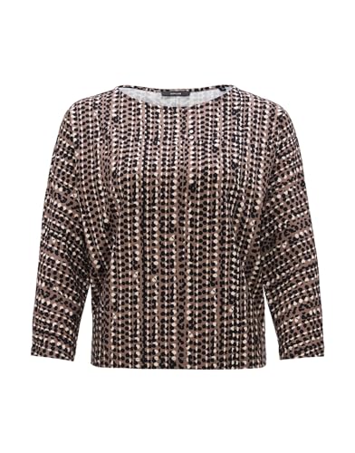 OPUS Damen Dreiviertelarmshirt | Shirt SEBRY Shine Batwing Fit aus Viskose Mix warm Taupe, 40 im Sale