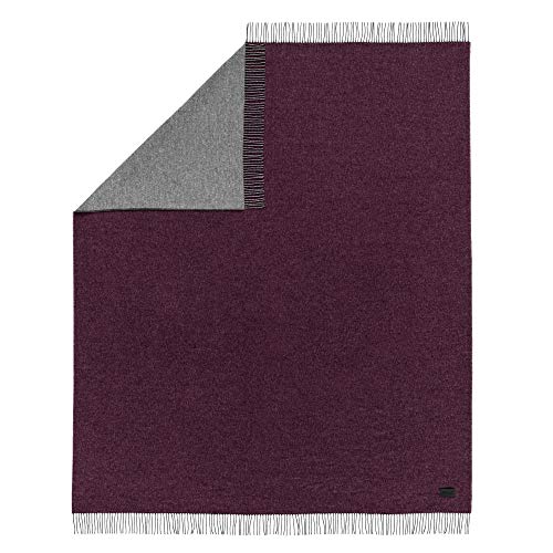 ESTELLA Plaid Tivoli | Bordeaux | Premium reversible throw with twisted fringes | 150x200 cm on sale