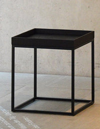 Thumbnail for Jan Kurtz Beistelltisch/Tabletttisch Pino-Gestell Schwarz Höhe 45 cm (Aufsatz Nussbaum) im Sale