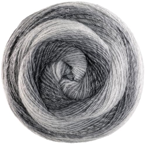 LANA GROSSA Gomitolo Gala | Wicking yarn in a color gradient with a subtle lurex effect | Hand-knitting yarn made of 60% virgin wool, 38% polyacrylic &amp; 2% polyester | 200g wool for knitting &amp; crocheting | 700m yarn on sale