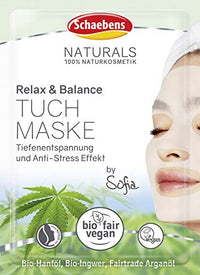 Thumbnail for Schaebens NATURALS Relax Balance Tuchmaske - Tiefenentspannung und Anti-Stress Effekt. Mit Bio-Hanföl, Bio-Ingwer und Fairtrade Arganöl - Vegan - 100% Naturkosmetik im Sale