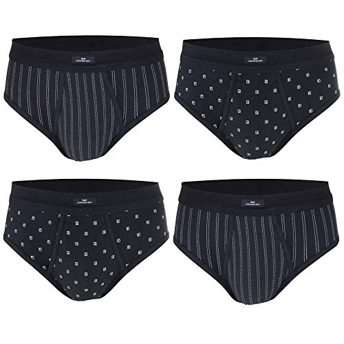 Götzburg Men's Briefs, 4 Pack, Fine Rib with Fly, Underwear (4, 8 / (XXL)) on Sale