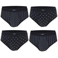 Thumbnail for Götzburg Men's Briefs, 4 Pack, Fine Rib with Fly, Underwear (4, 8 / (XXL)) on Sale