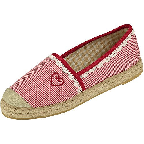 Krüger MADL Espadrilles Red Check rot, Gr.40