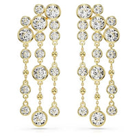 Thumbnail for Swarovski Imber Drop Earrings, Round Cut, Chandelier, White, Gold-Plated on Sale