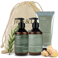 Thumbnail for Jean & Len Hair Care Set Rosemary & Ginger for dry and dull hair, moisturizing shampoo, conditioner and hair treatment, spicy fragrance, without parabens & silicones, 2 x 300 ml + 1 x 200 ml