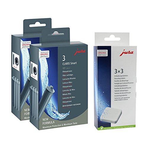 Jura 71794 + 61848 Kombi-Pack, Claris Filterpatrone Smart (2 x 3er-Pack) + 3er Entkalkungstabletten im Sale