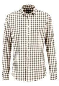 Thumbnail for FYNCH-HATTON Checked Shirt with Kent Collar Off-White/ on Sale