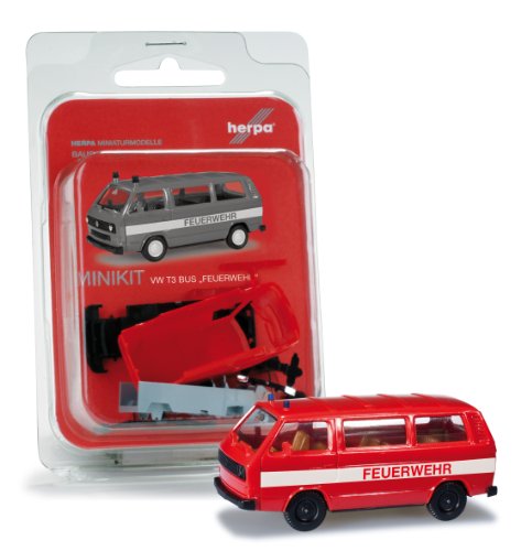 herpa 012591 - MiniKit VW T3 Bus Feuerwehr, Rot im Sale