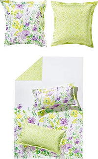 Thumbnail for Erwin Müller Wende-Bettwäsche mit Blumen, Bettgarnitur, Kissenbezug, Bettbezug Mako-Satin grün im Sale