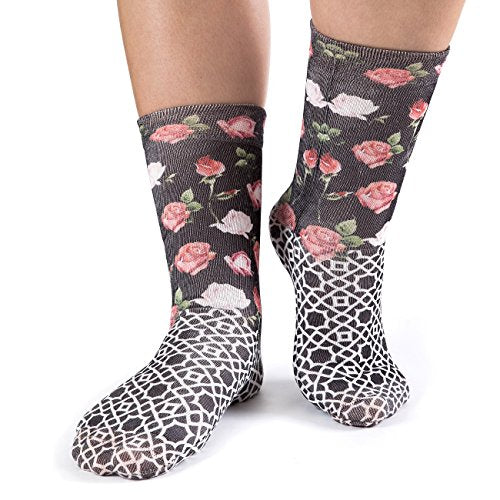 Wigglesteps Damen Socken, RED ROSES, Design 1286, one Size 36-41