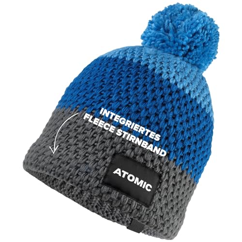ATOMIC Racing Beanie - Obsidian/Ochre/PINEGROVE - Mütze für Herren & Damen - Wintermütze mit Fleece-Stirnband - Bequeme & atmungsaktive Mütze - Warme Bommelmütze aus hautsympathischem Material im Sale