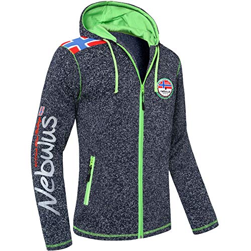 Nebulus Herren Fleecejacke NORSKA, warme Fleece Jacke, mit langem Full-Zip Reißverschluss, Gap-grün Mel - 3 im Sale