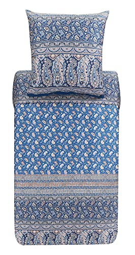 Bassetti bed linen set Imperia 41 made of cotton Mako satin in beige, 2-piece with zipper, dimensions: 135cm x 200cm, 80cm x, 9323467, 135x200 on sale