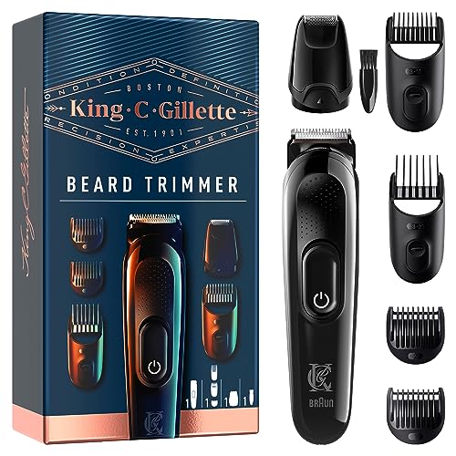 King C. Gillette Barttrimmer für Herren, kabellos, für kurze Rasur, mittel und lang, nachfüllbar