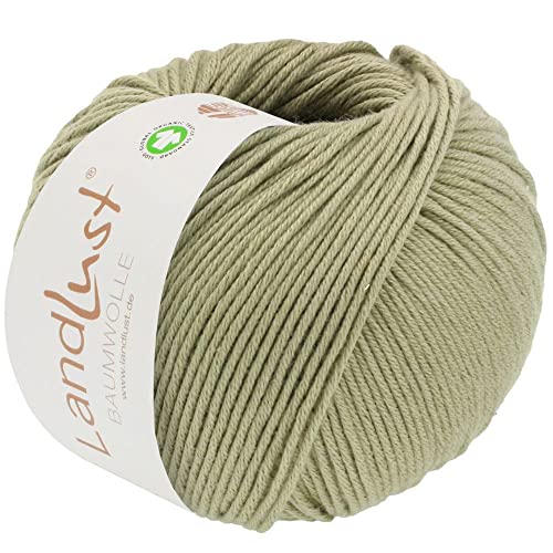 LANA GROSSA Landlust Cotton | Classic organic cotton yarn, GOTS certified | Hand knitting yarn made from 100% organic cotton | 50g wool for knitting &amp; crocheting | 115m yarn, FB 7, rust red, on sale