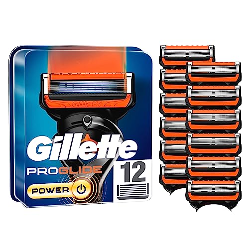 Gillette ProGlide Power Rasierklingen, 12 Ersatzklingen für Nassrasierer Herren mit 5-fach Klinge