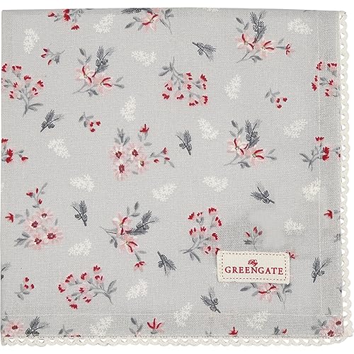 GreenGate Emberly cloth napkin with lace Pale Grey 40x40cm on sale