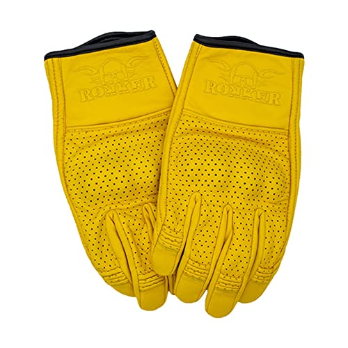 Rokker Tucson perforierte Motorradhandschuhe Herren (gelb), im Sale