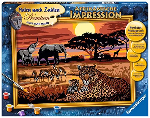 Ravensburger Malen nach Zahlen 28819 - Afrikanische Impression - Für Erwachsene und Kinder ab 14 Jahren, Yellow im Sale