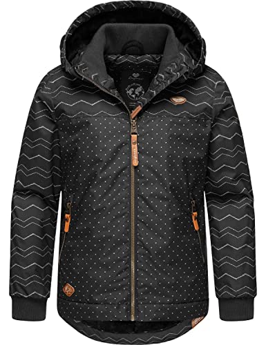 Ragwear children's girls' winter jacket outdoor jacket with hood, waterproof Kristla Chevron Navy on sale