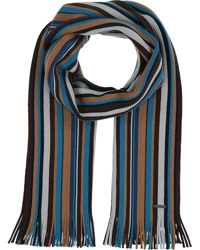 bugatti Herren Schal mit Streifen-Muster - 25 x 180 cm - Strickschal aus 100% Wolle Pepper im Sale