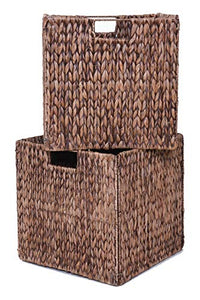 Thumbnail for VIVANNO 2 shelf baskets, water hyacinth, New Asia, for Ikea Expedit, brown, on sale