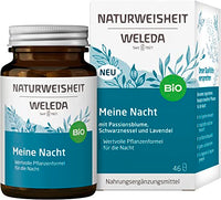 Thumbnail for WELEDA Natural Wisdom My Night Organic Food Supplement Sleep Aid with Ashwagandha, Valerian, Passionflower & Lavender for a Healthy Sleep (46 Capsules, Lactose-free, Gluten-free, Vegan) on Sale