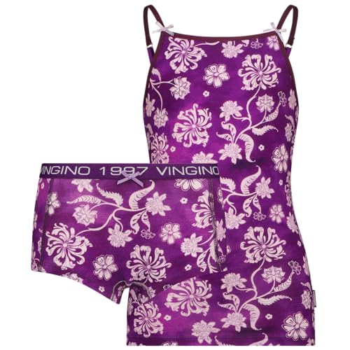 Vingino Girls G-243-6 Flower Singlet Set in Colour Ultra Purple in Size im Sale