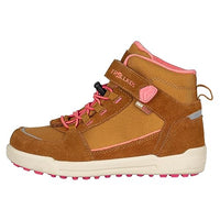 Thumbnail for Trollkids wasserdichte knöchelhohe Kinder Schuhe mit echtem Leder GRYLLEFJORD, Anthrazit/goldenes Gelb, im Sale