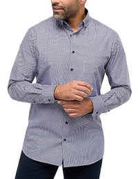 Thumbnail for ETERNA Modern Fit Hemd Langarm Button Down Kragen Karo blau im Sale