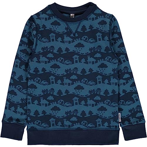 Maxomorra Pullover/Biobaumwolle / blau mit Landschaft im Sale